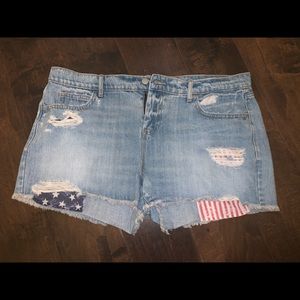 Old navy patriotic boyfriend fit denim shorts